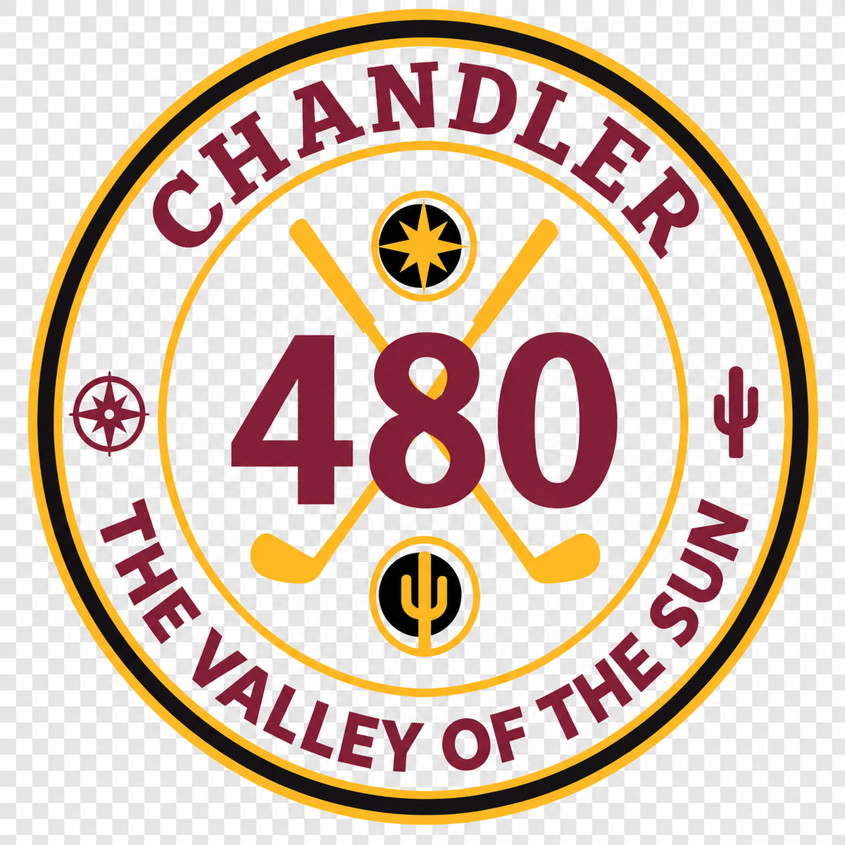 Chandler 480 Premium Five Panel Cap — Maroon & Gold Crest