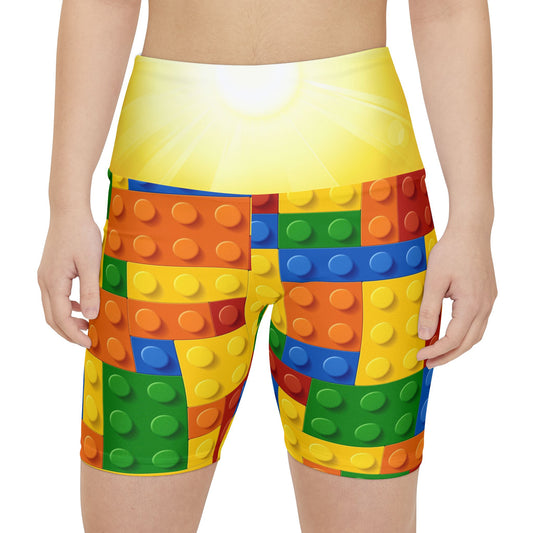 Bright Building Block Women’s Workout Shorts