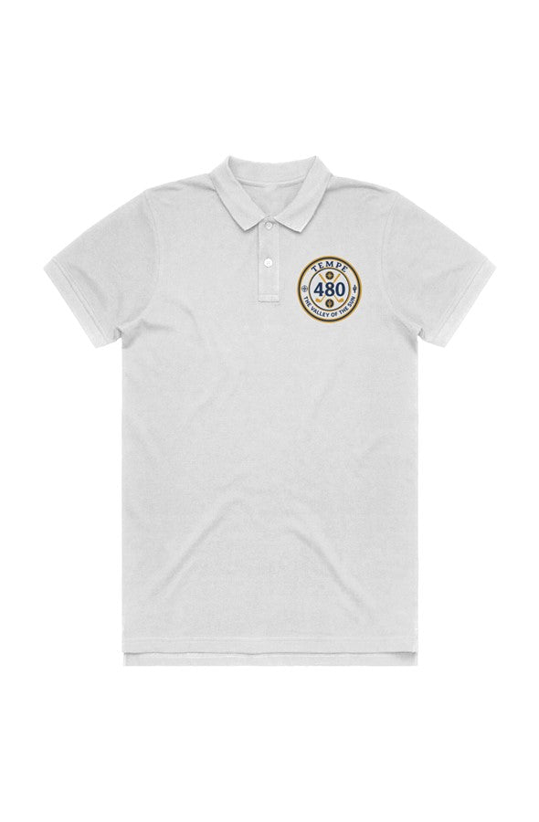 Tempe 480 Premium Pique Polo Navy amp Gold Crest
