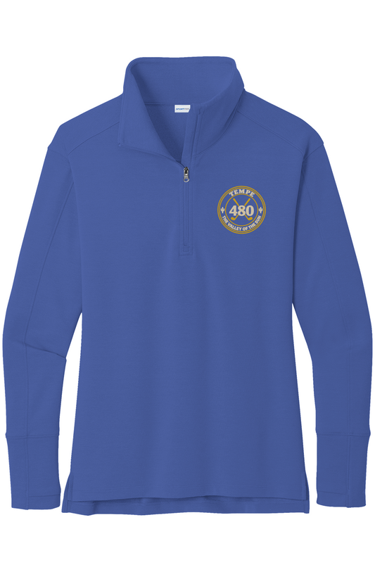 Women s Tempe 480 Premium Flex Fleece 1 4 Zip Pullover Cream Gold Crest