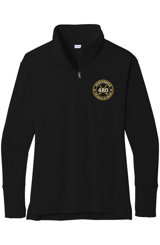 Women s Scottsdale 480 Premium Flex Fleece 1 4 Zip Pullover Cream Gold Crest