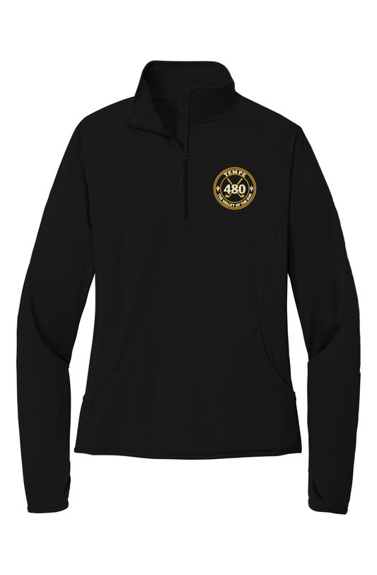 Women s Tempe 480 Premium Sport Wick 1 4 Zip Pullover Cream Gold Crest