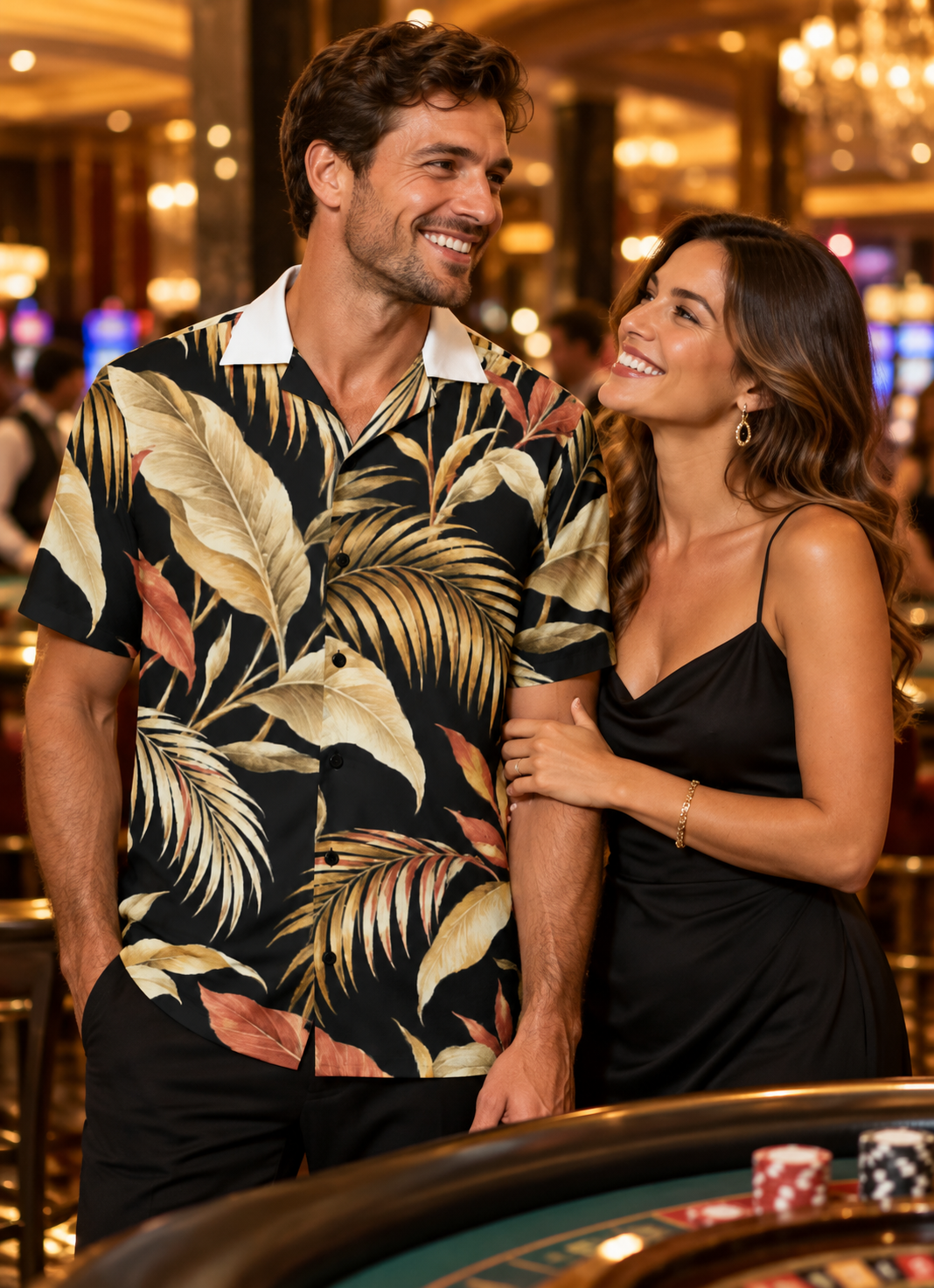 Golden Hour Botanicals Button Shirt — Black