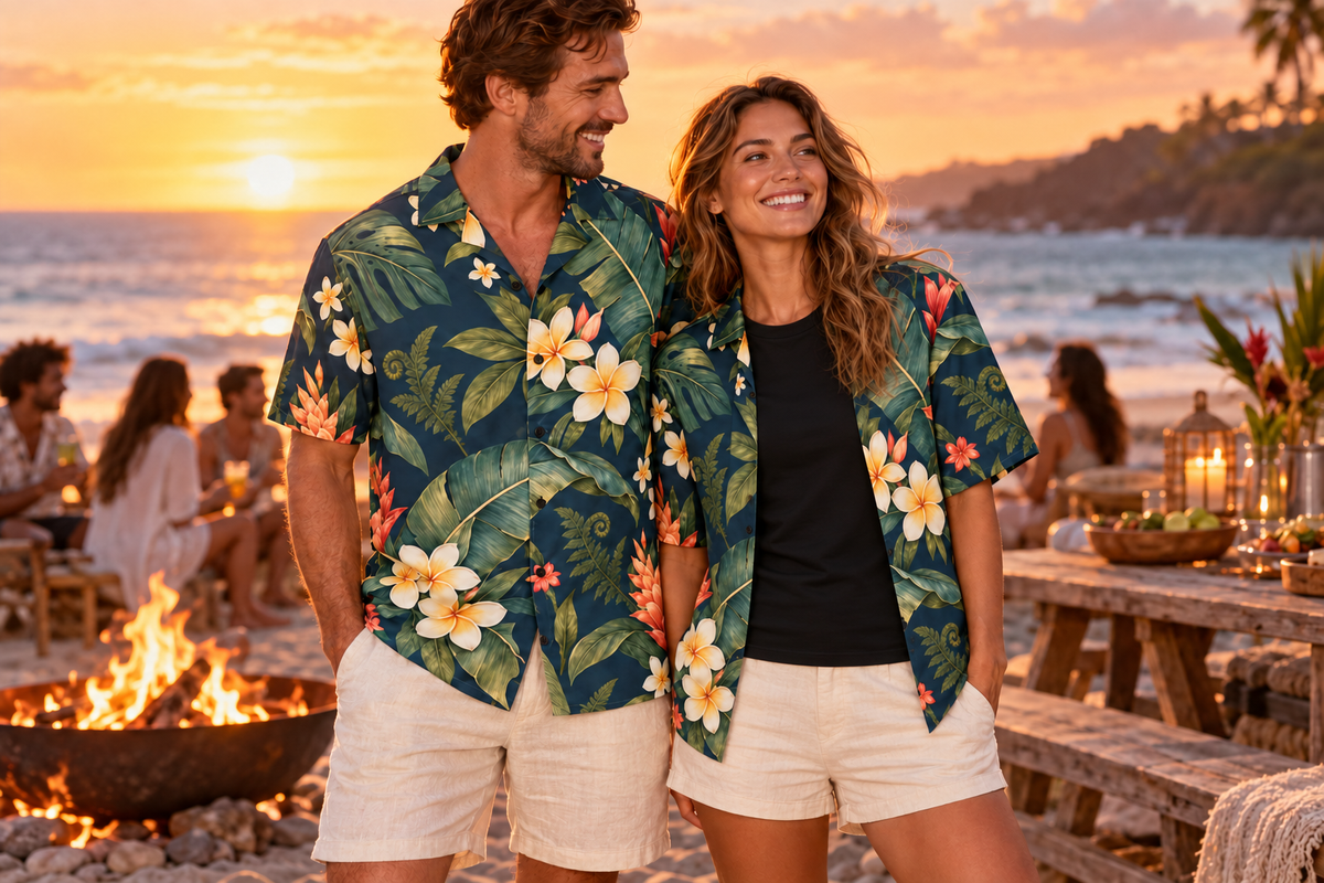 Tropical Garden Bloom Button Shirt