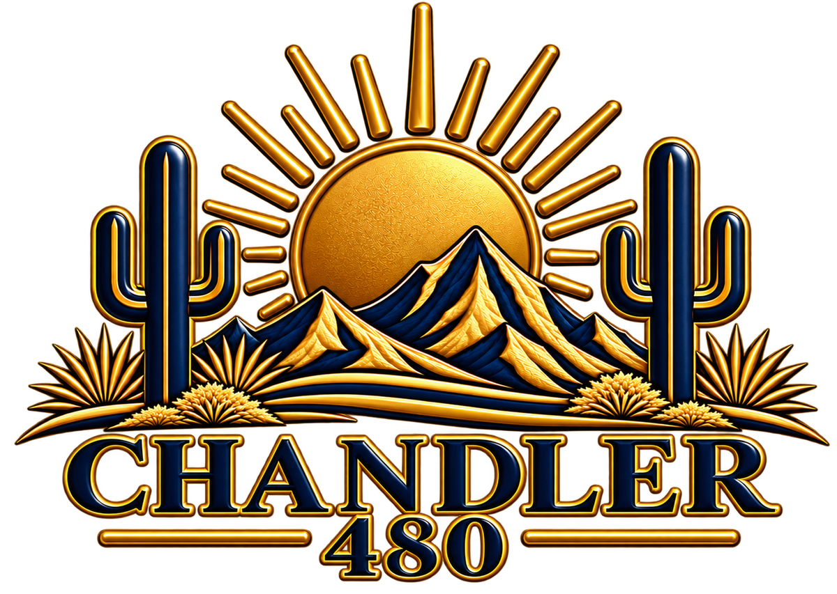 Chandler 480 Relaxed Chino Pants — Khaki, Navy & Gold Crest